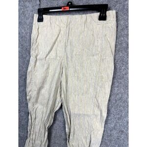 OSKA Linen Blend Pants Women's 1 Gray Yellow Stripe